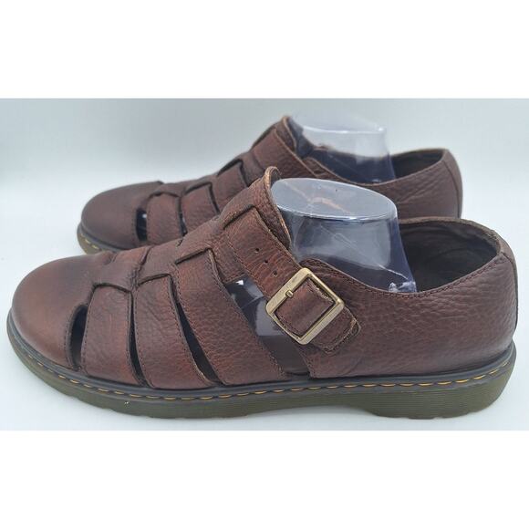 NICE! Dr Martens Fenton Brown Leather Fisherman Buckle Sandals UK 12 US Men 13 - Picture 6 of 16